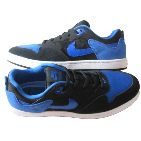 Nike Men's SB Alleyoop Classic Suede Mesh Shoes Black Royal Blue Sizes NIB - Picture 1 of 5